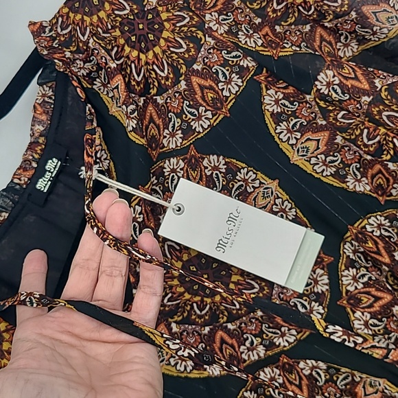 NWT Miss Me maxi dress medium black and brown boho - Picture 8 of 13